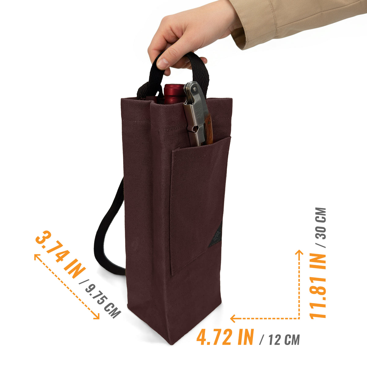 Wine Tote Bag, Portable Canvas Carrier w/ Shoulder Strap, Lightweight, Wine Gift for Travel &amp; Picnic -  Under NY Sky