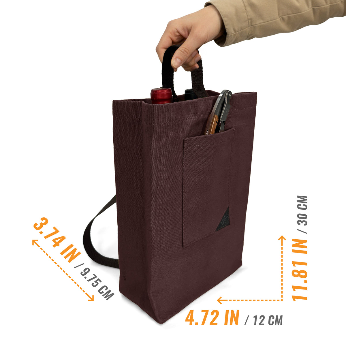 Wine Tote Bag, Portable Canvas Carrier w/ Shoulder Strap, Lightweight, Wine Gift for Travel &amp; Picnic -  Under NY Sky
