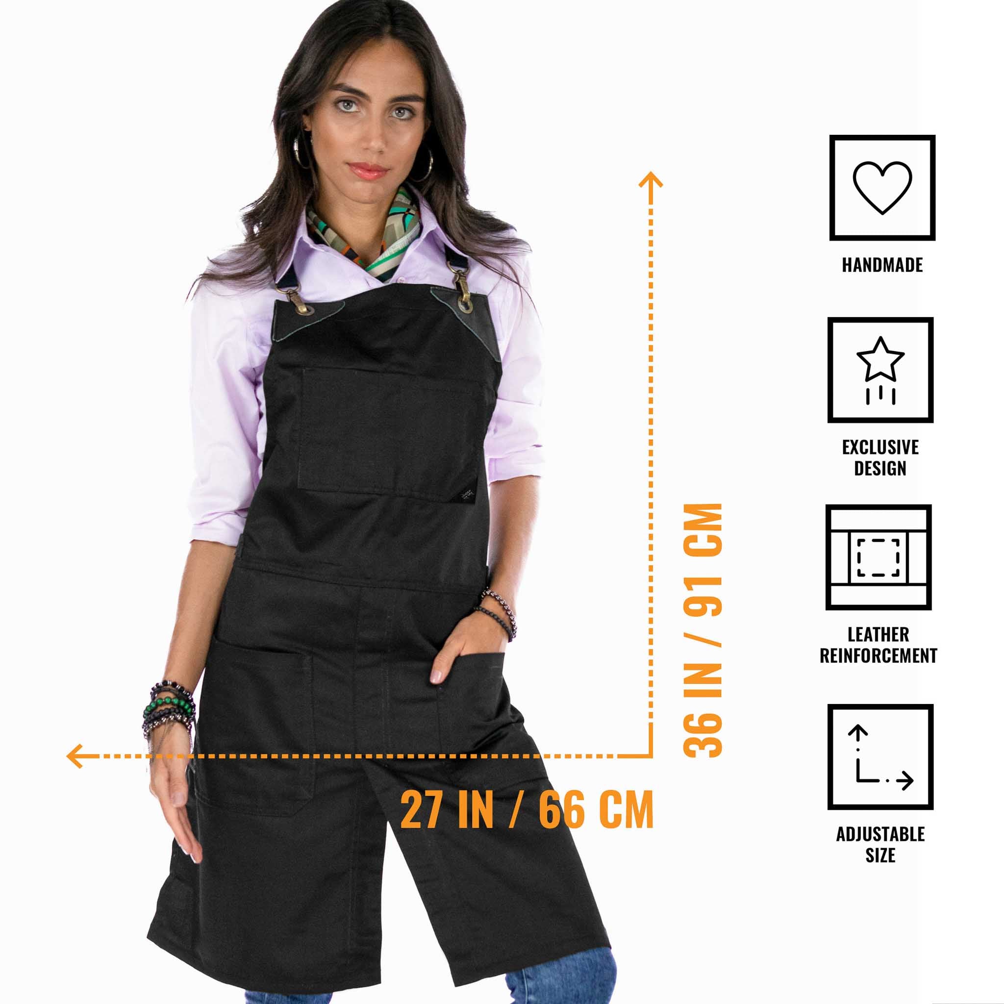Solid Black Cross-Back Apron – Two Lumps of Sugar