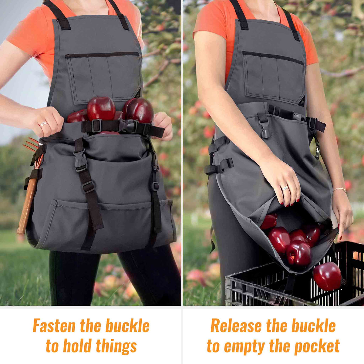 Gardening Apron – Harvest Pouch, Pockets, Loops, Cross-back Straps, Water-Resistant, Adjustable for Men &amp; Women - Under NY Sky