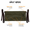 Waist Apron - 3 pockets, Durable Twill - Half Apron - Server, Waiter, Waitress, Bartender, Shop, Restaurant, Bistro Aprons - Green - Under NY Sky - Features of the apron