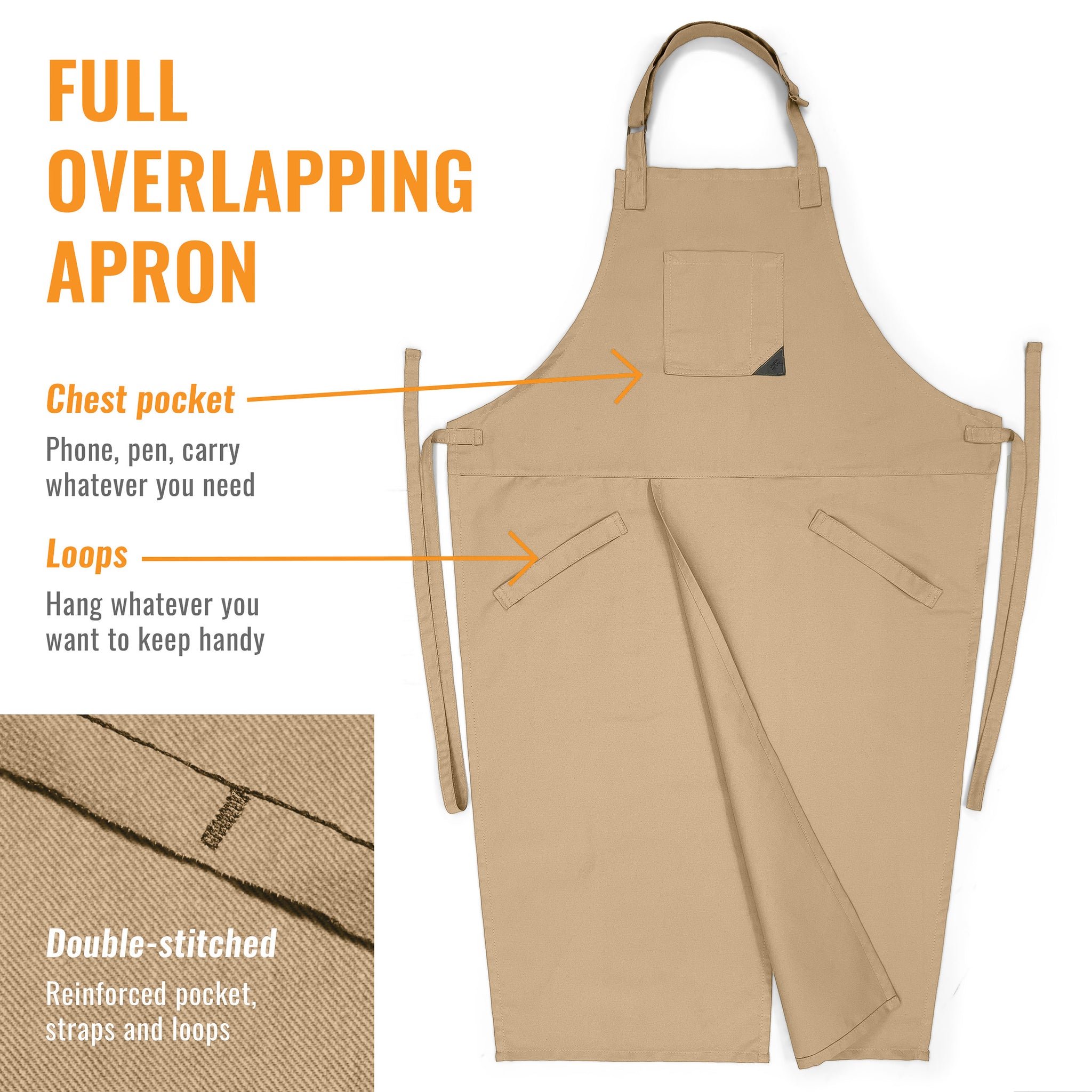 Loop Apron Pottery Apron - Full Cover Split-Leg, Towel Loops - for Ceramic Wheel ...