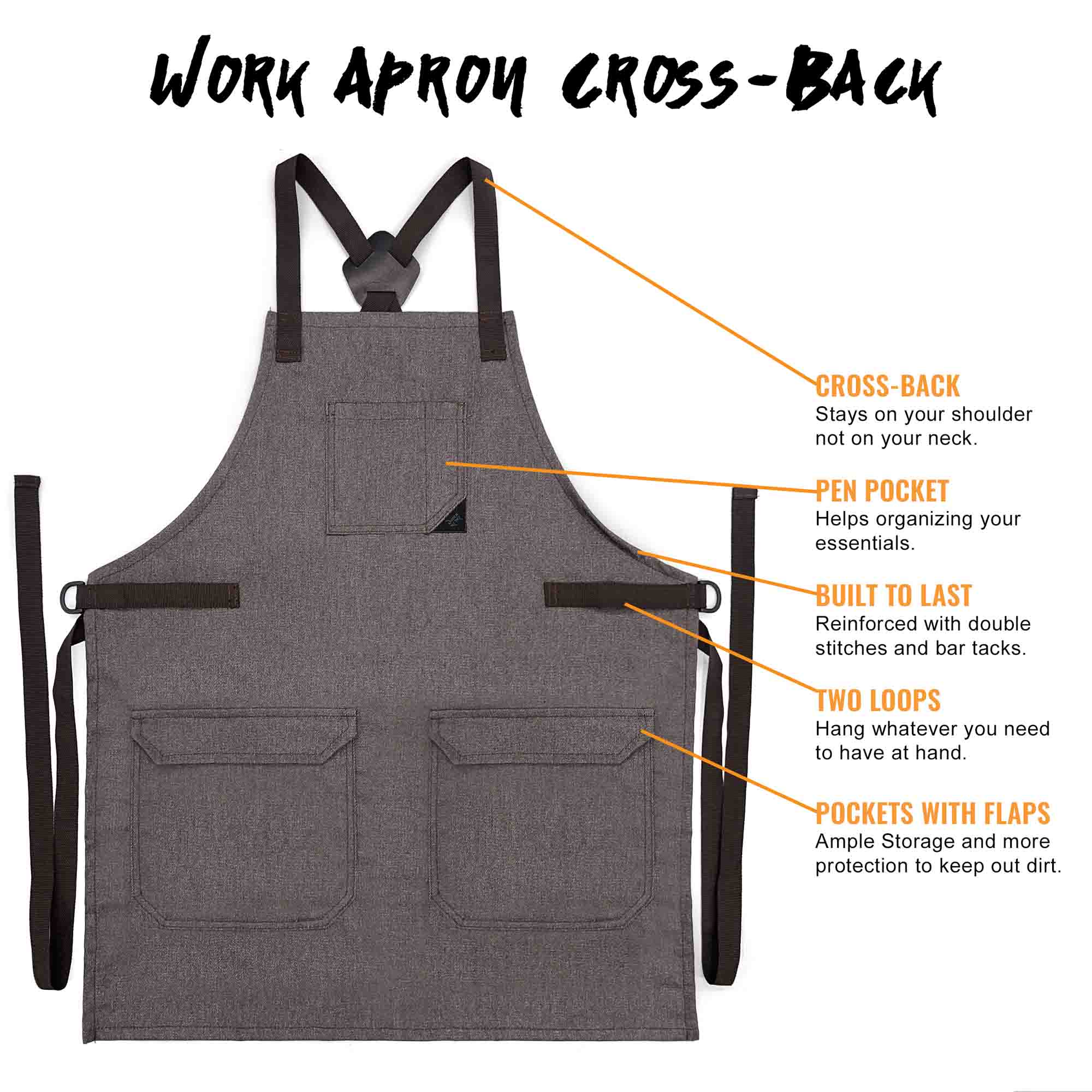 Leather Straps for CrossBack Apron - Shoulder & Waist Set, chef - Under NY  Sky