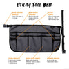 Tool Belt - 12 Pockets, 2 Loops, 1 Hammer Loop - Heavy Duty - Adjustable Pouch Apron - Mechanic, Shop, Electrician, Gardener, Makers