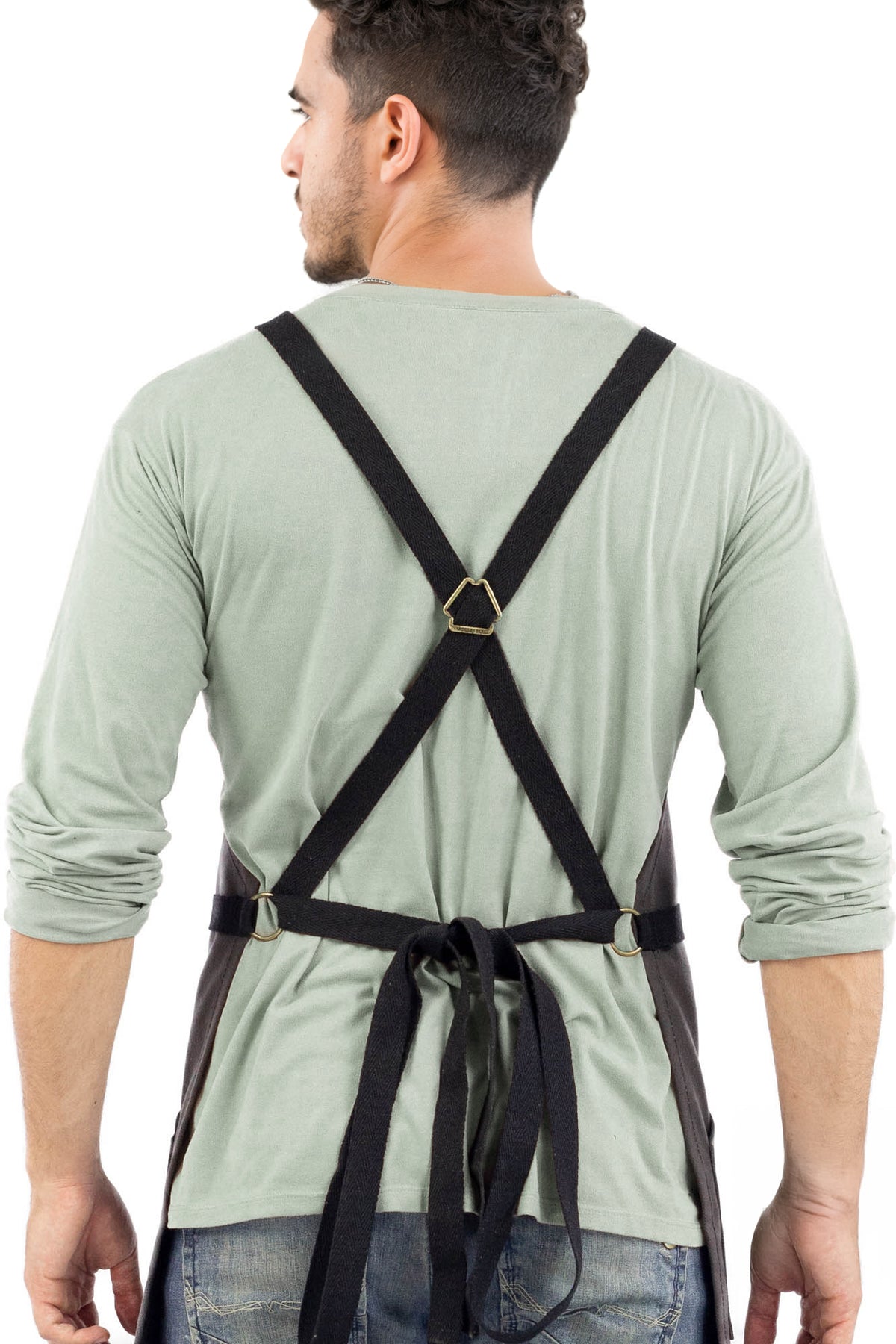 Work Apron - Waxed Canvas, Tool Pockets, CrossBack, Heavy-Duty, Chef, Woodwork, BBQ, Shop - Under NY Sky