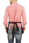 Waist Apron - 3 pockets, Durable Twill - Half Apron - Server, Waiter, Waitress, Bartender, Shop, Restaurant, Bistro Aprons - Green - Under NY Sky - Apron's back vision