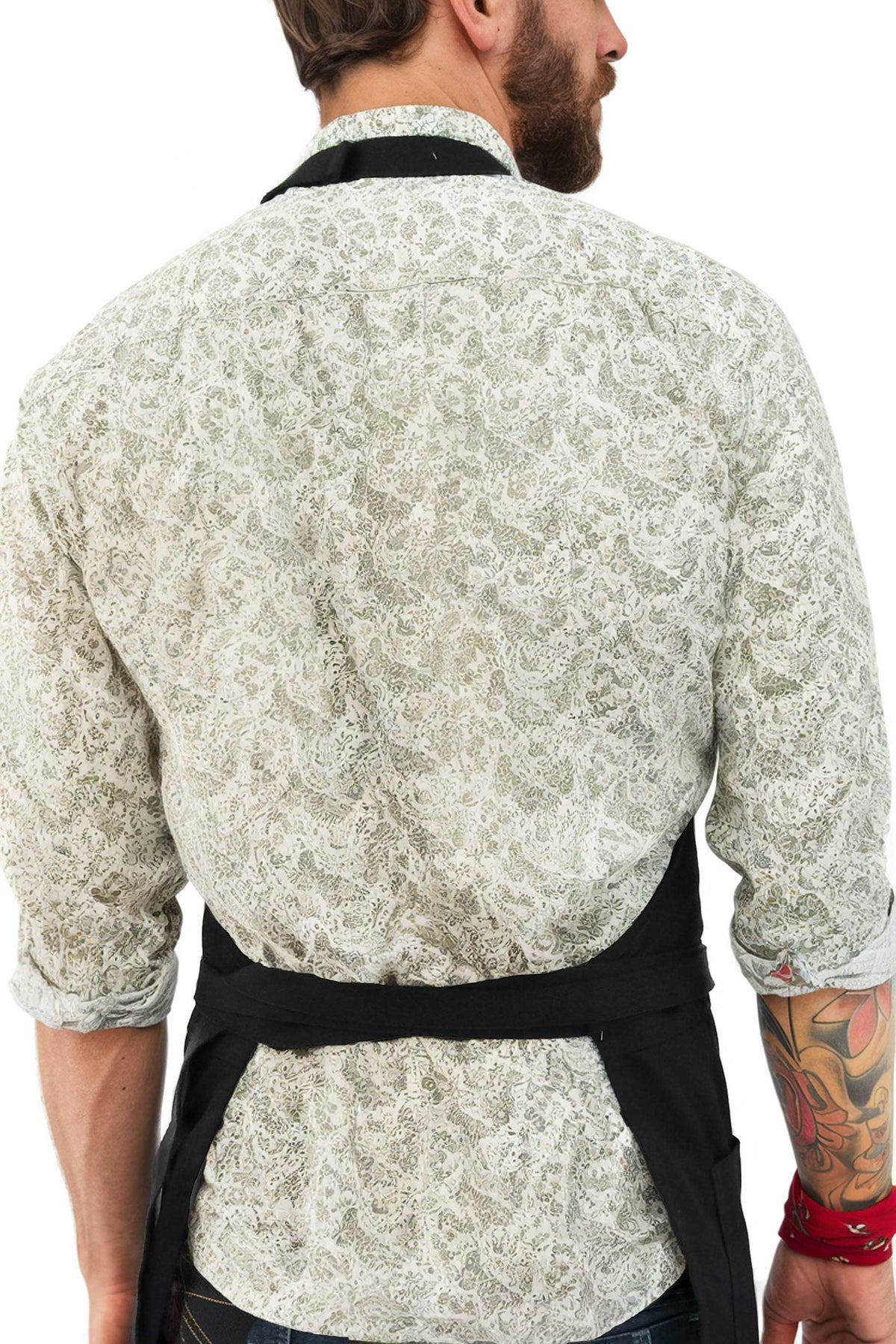 Chef Apron - Twill, No-Tie, Leather Trim, Split - Chef, Bartender, Barista, Grill, Shop - Under NY Sky