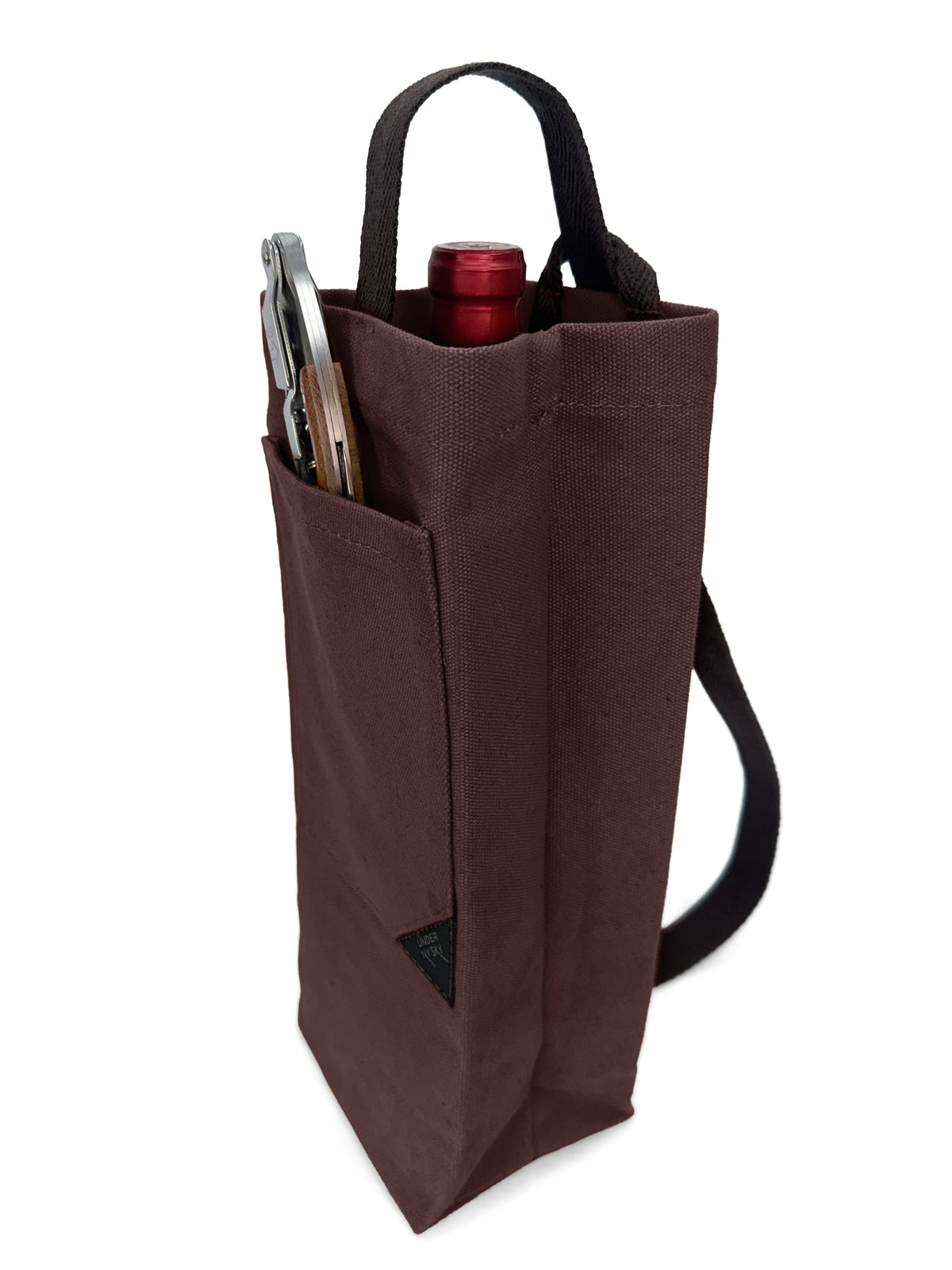 Wine Tote Bag, Portable Canvas Carrier w/ Shoulder Strap, Lightweight, Wine Gift for Travel &amp; Picnic -  Under NY Sky