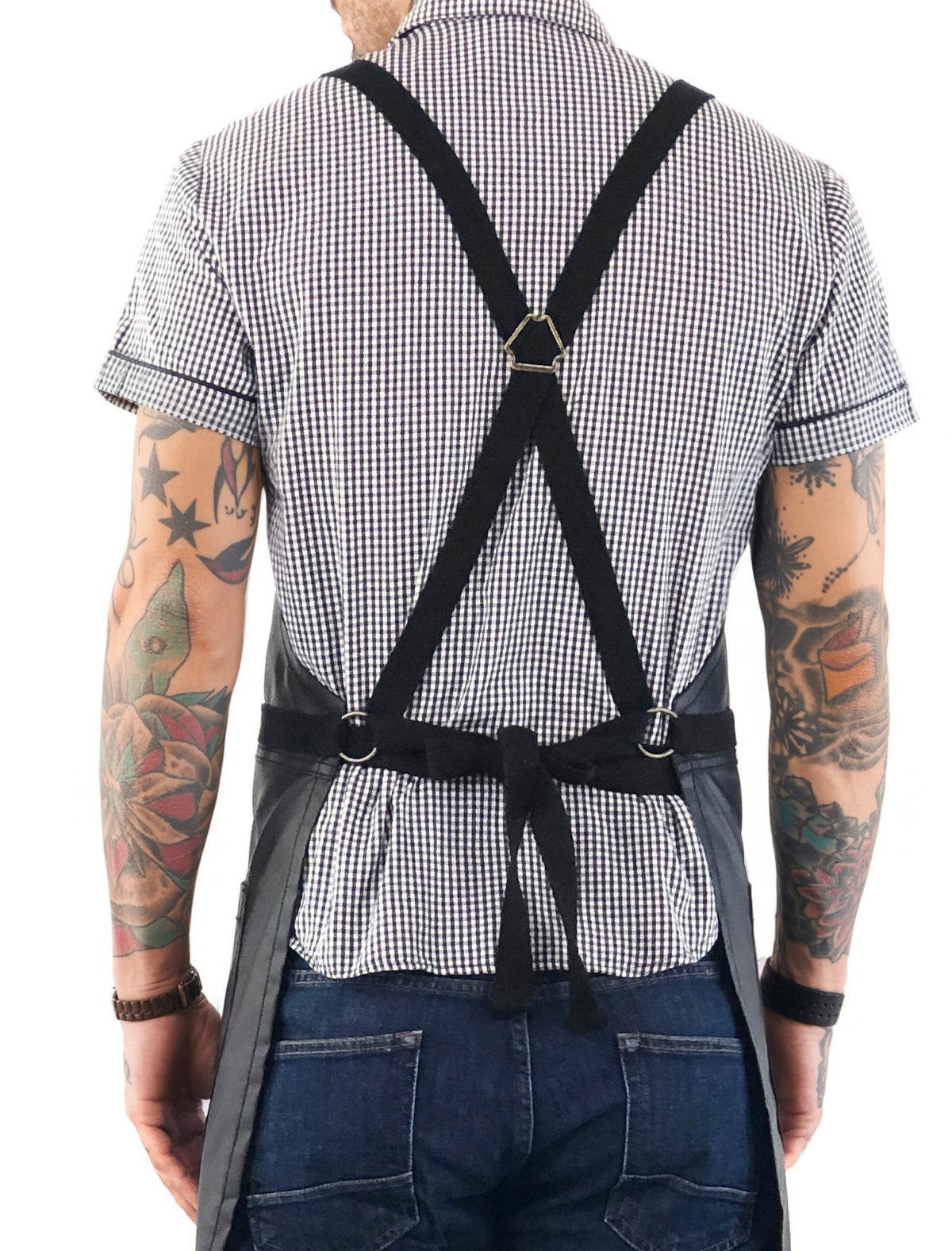 Salon Apron - CrossBack, Water Resistant, Adjustable, SplitLeg - Hairstylist, Barber, Shop - Under NY Sky