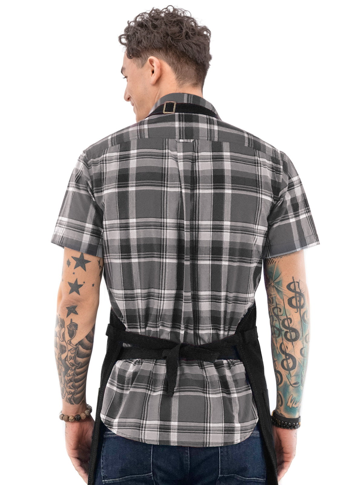 Utility Apron - Heavy-Duty Canvas, Folds into Knife Roll, Leather Trim - Chef, BBQ, Butcher - Under NY Sky 