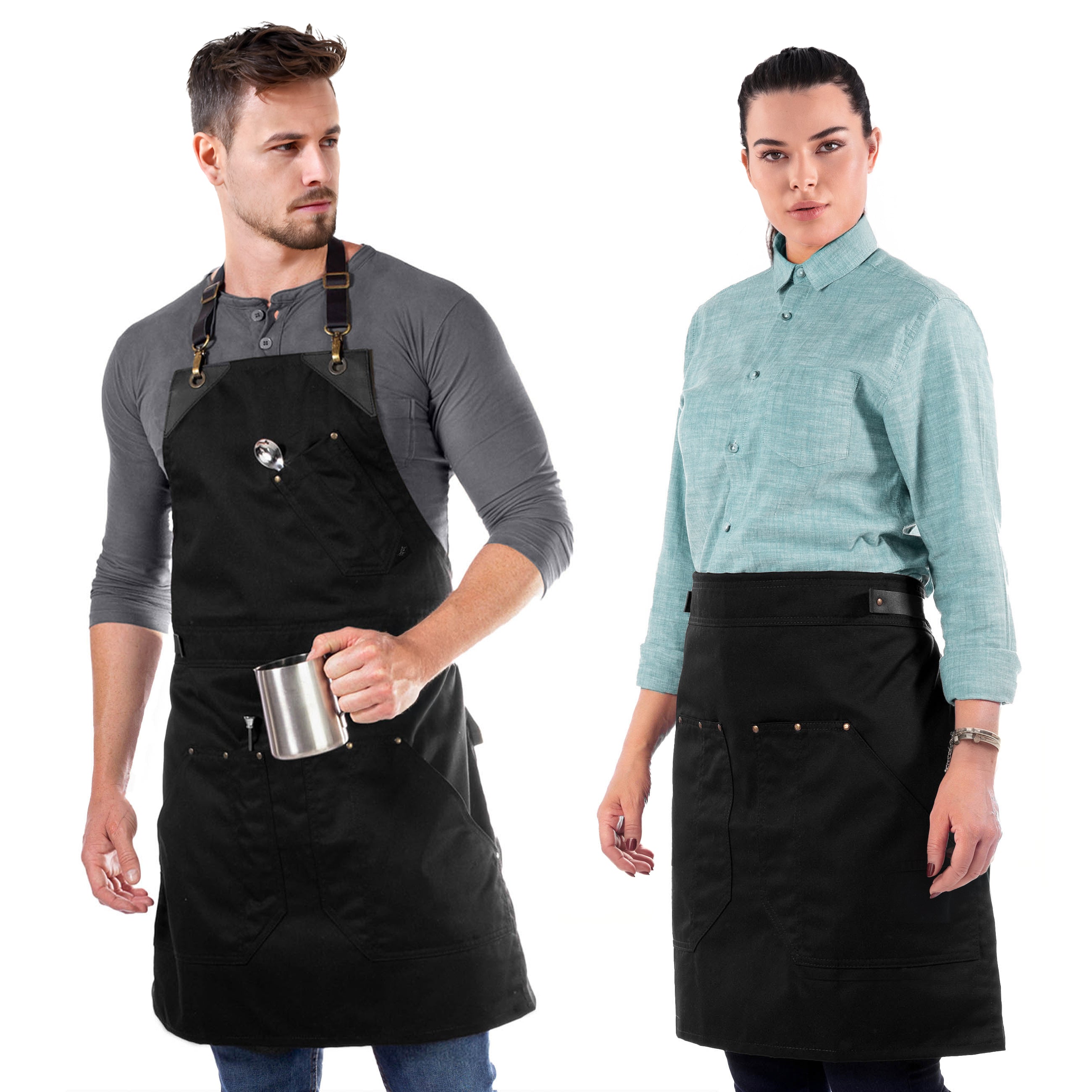 chinese dress ladies Barista Apron Leather Straps & Loops Good for Chef, Barista, Bartender