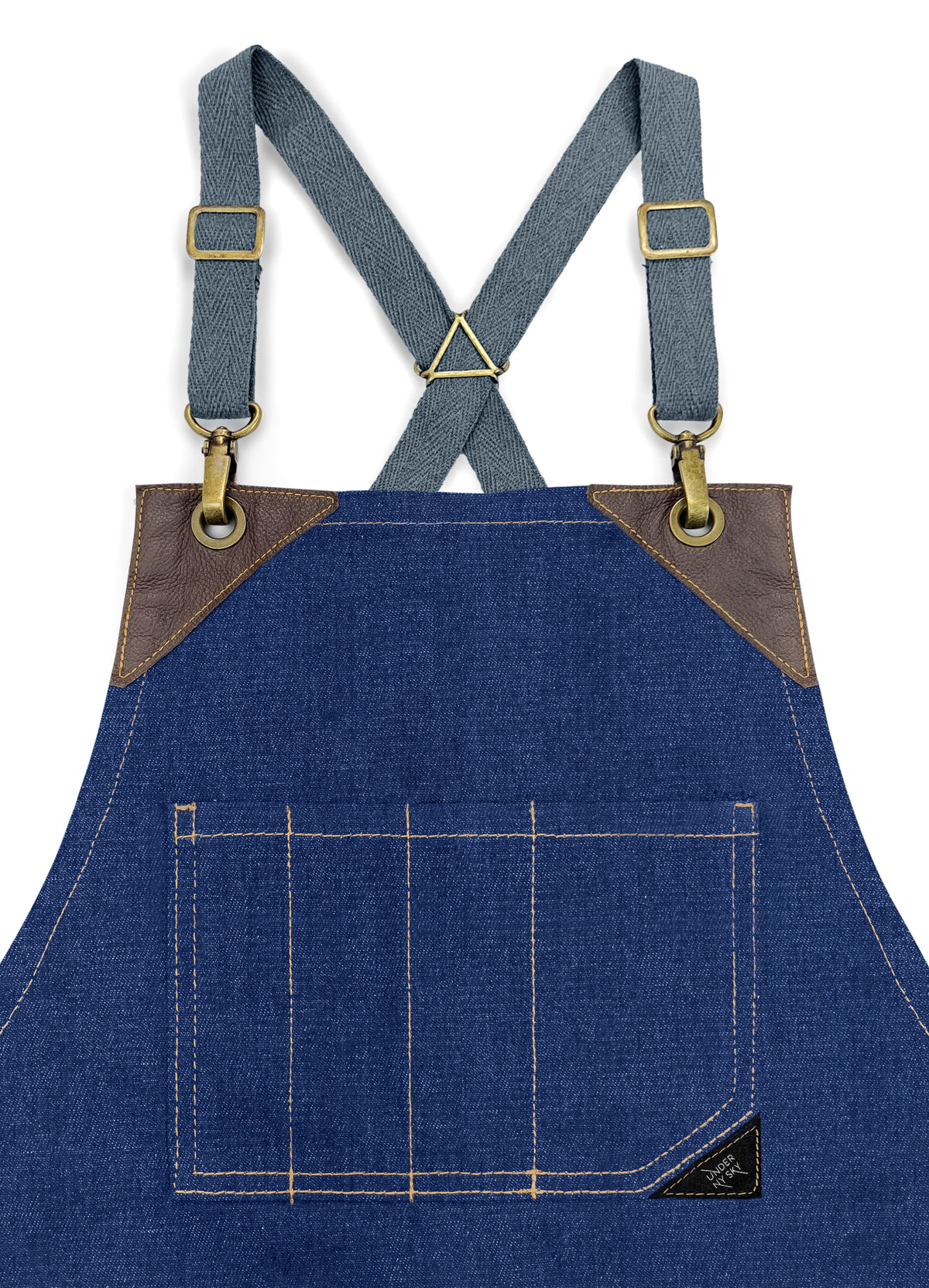 Strap Set for Aprons - Cross-Back, Over the Shoulders - Clasps and Regulation Hardware for Aprons UNYS