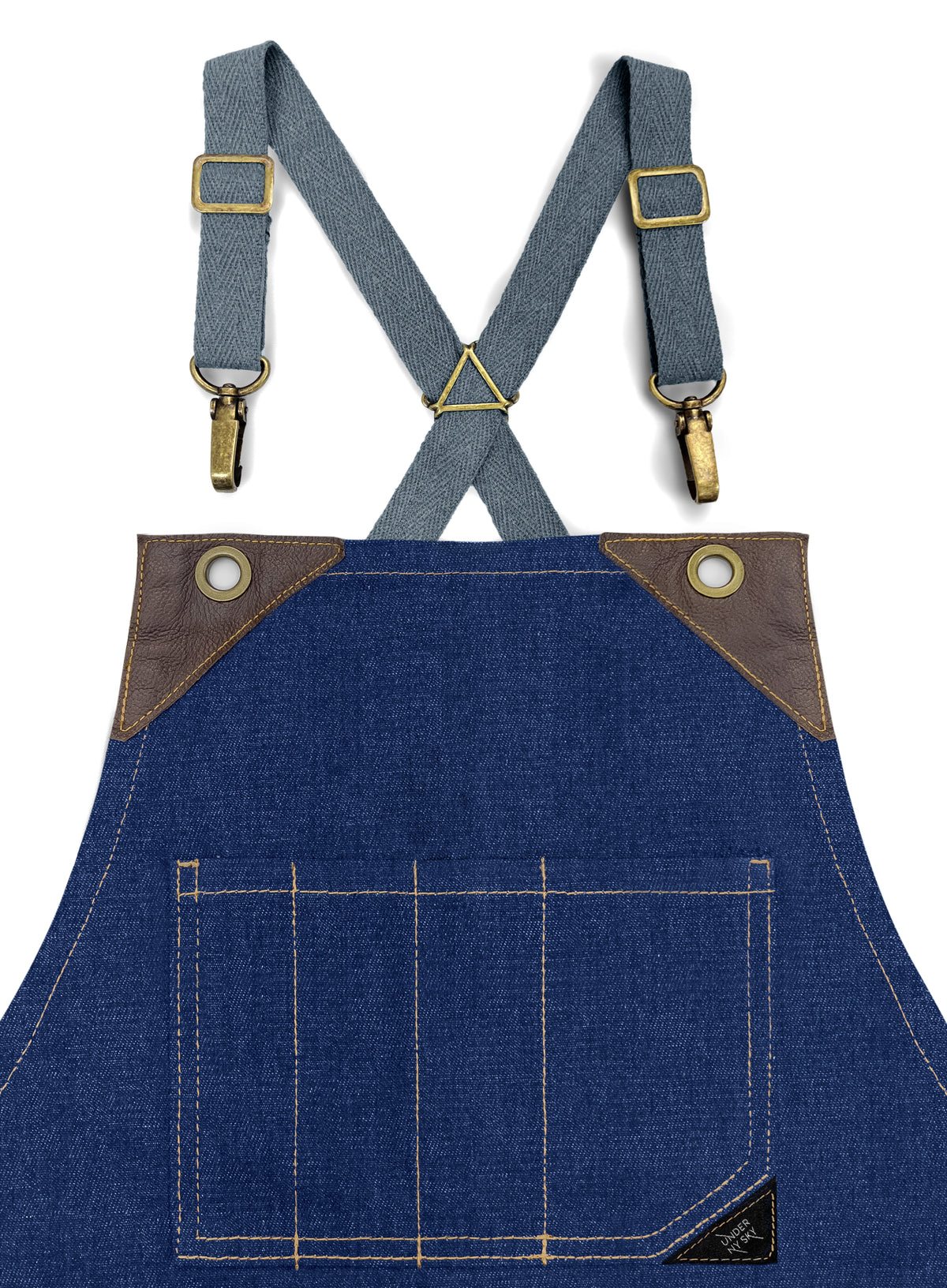 Strap Set for Aprons - Cross-Back, Over the Shoulders - Clasps and Regulation Hardware for Aprons UNYS - Under NY Sky