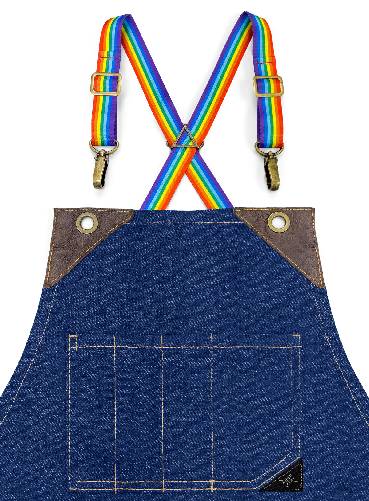 Strap Set for Aprons - Cross-Back, Over the Shoulders - Clasps and Regulation Hardware for Aprons UNYS