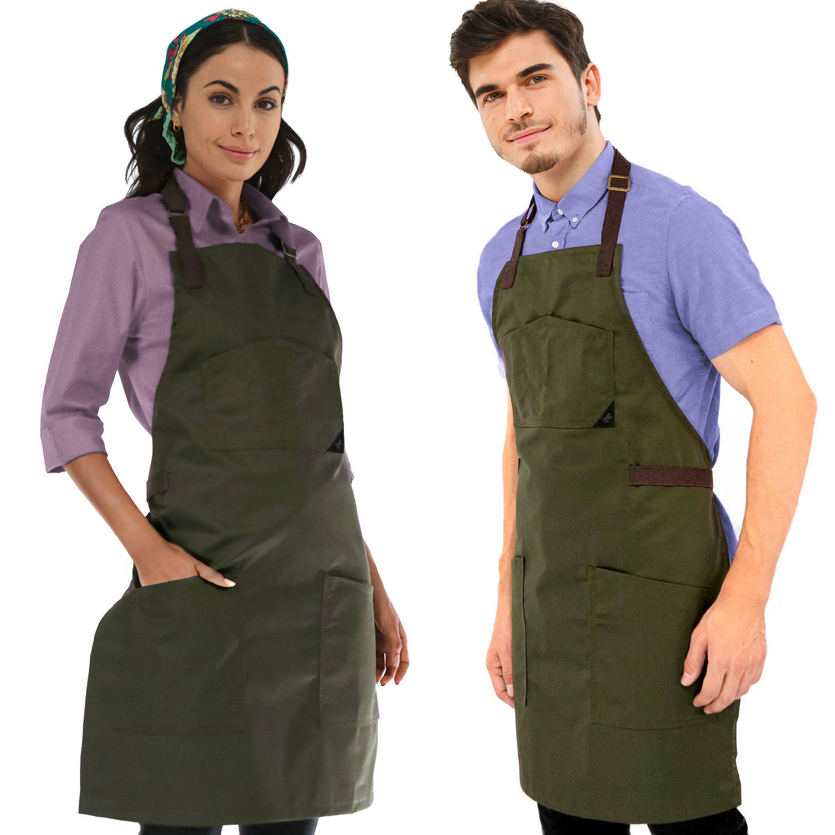 Chef Apron – Denim or Twill - Cotton Straps - Smart Pockets - Pro Chef, Cook, Barista, Bartender - Under NY Sky