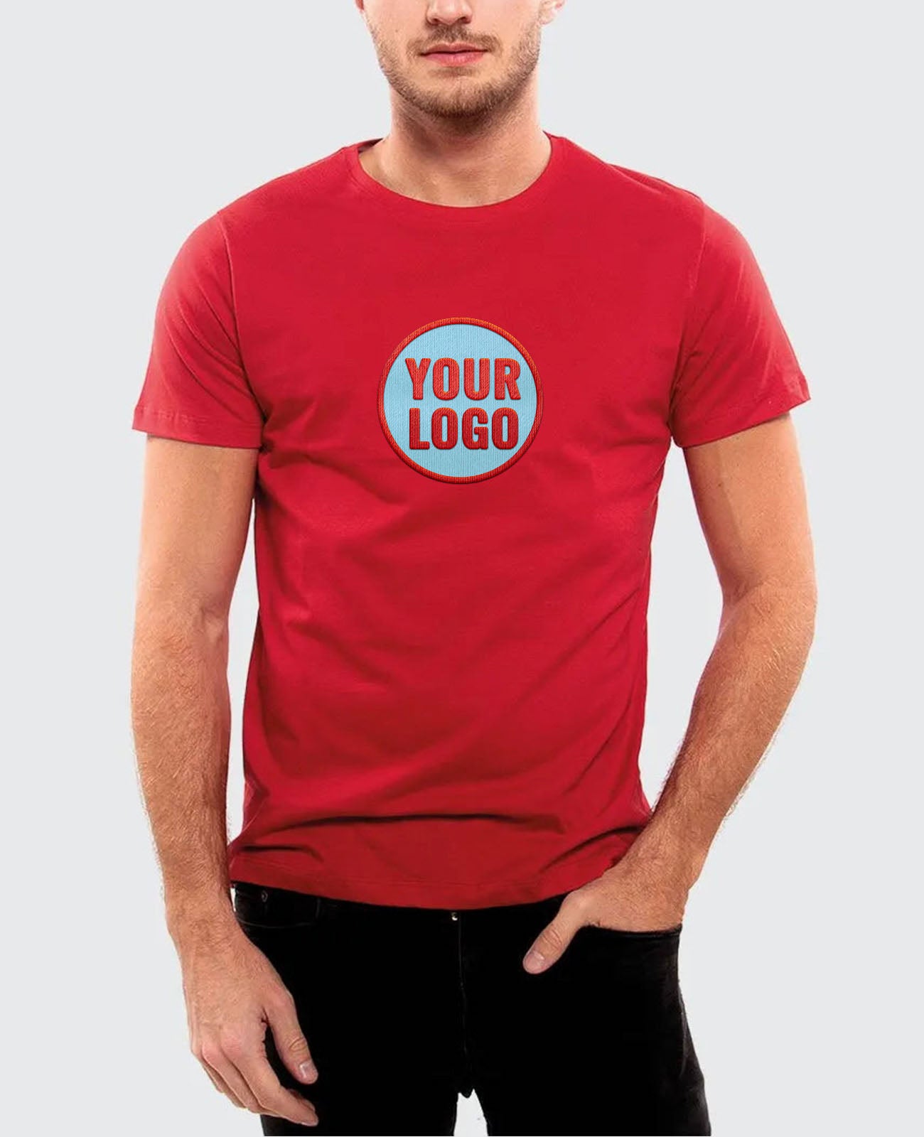 T-Shirt with Center Chest Embroidery | Under NY Sky