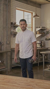 Utility Apron - Heavy-Duty Canvas, Folds into Knife Roll, Leather Trim - Chef, BBQ, Butcher - Under NY Sky 