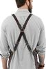 Barber Apron - Leather Straps, Pockets, Loops & Reinforcements - Crossback - Water Resistant - Under NY Sky