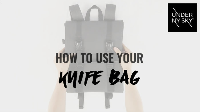 Knife Bag - Real Leather - 13 Knife Slots, 2 Zipped Pockets, Laptop Pocket - Expandable - Video 1 - How to use 