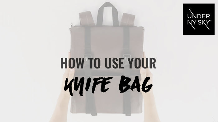Knife Bag - Real Leather - 13 Knife Slots, 2 Zipped Pockets, Laptop Pocket - Expandable - Video 2 - How to use 